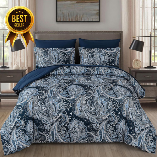 Set piumone paisley navy - , queen