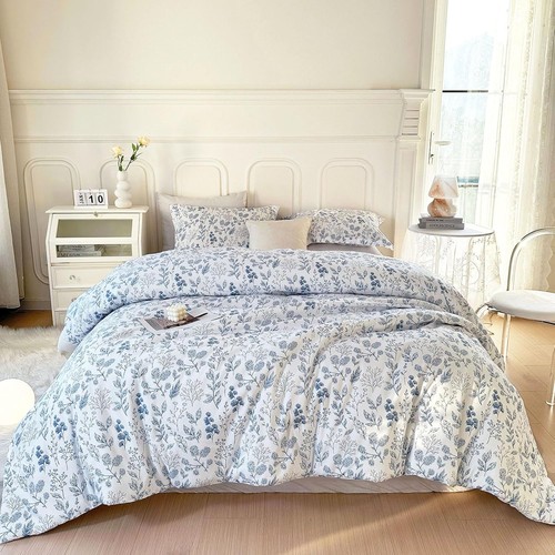 Set piumone blu floreale